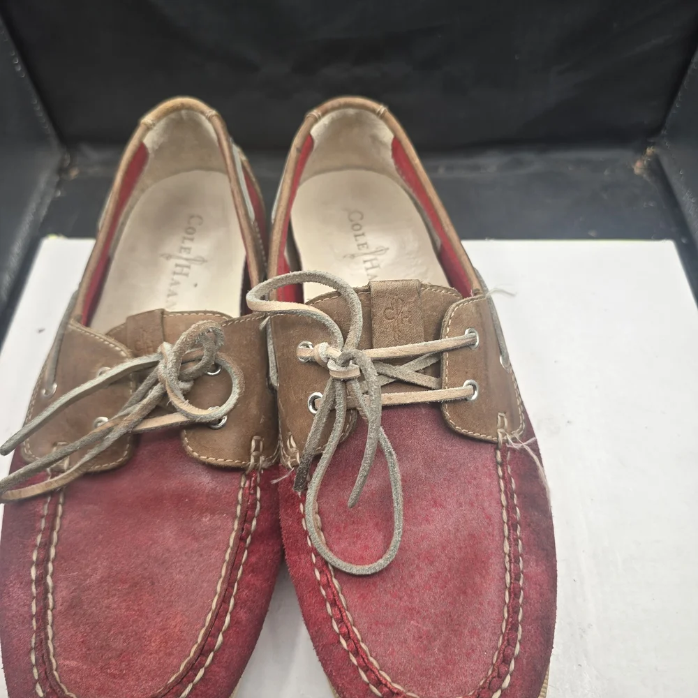 Cole Haan Men's Red and‎ Tan Boat Shoes